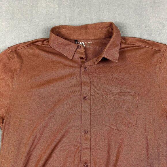 VRST Shirt Mens XL Button Down Earth Brown Heather Anti-Odor Stretch NWT - Picture 4 of 10